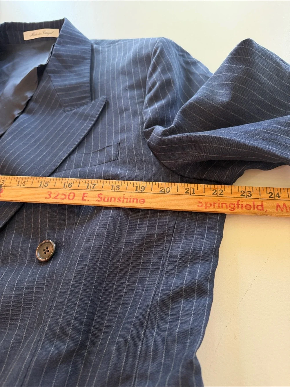Todd Snyder Navy Pinstripe Double-Breasted Suit Jacket Sz 40S.  New